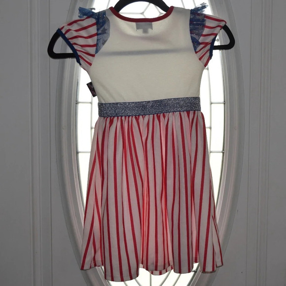 JOJO'S CLOSET Stars and Strips Americana Baseball Dress Size 4/5 - Picture 2 of 4